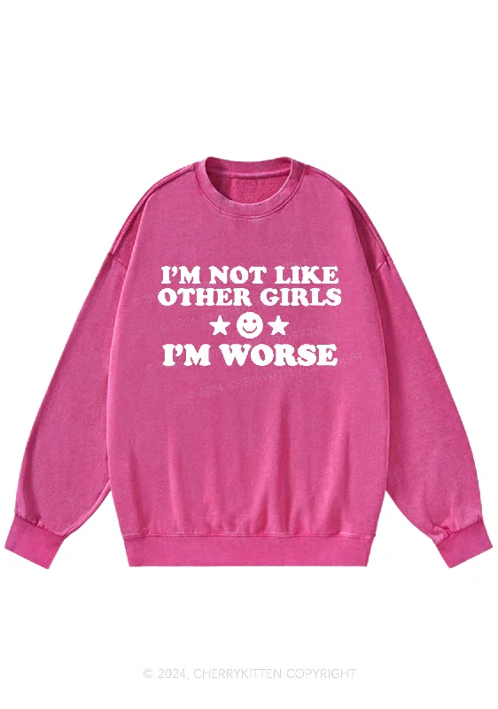 I'm Worse Y2K Washed Sweatshirts Cherrykitten British Gentlewoman Style