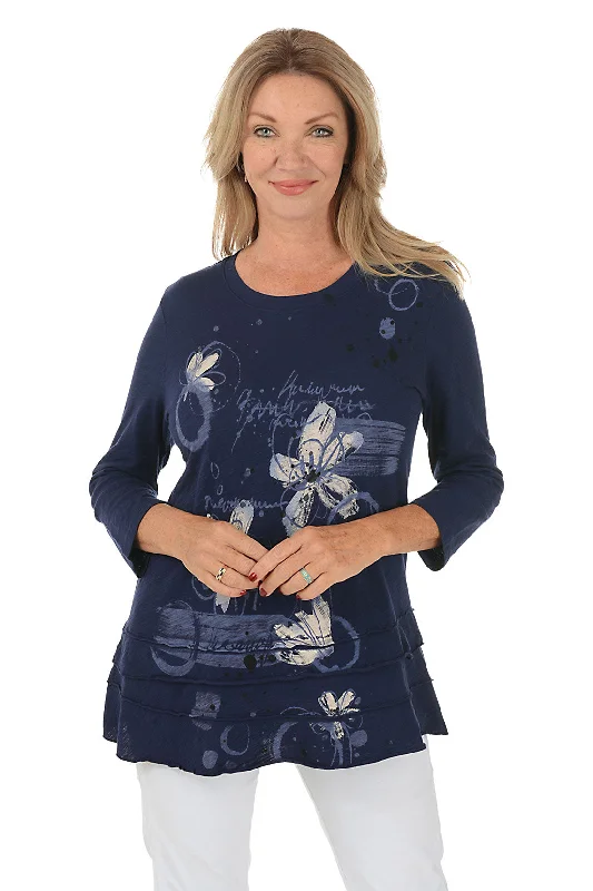Poppies Mineral Wash Ruffle Knit Top Dynamic Women's Moto