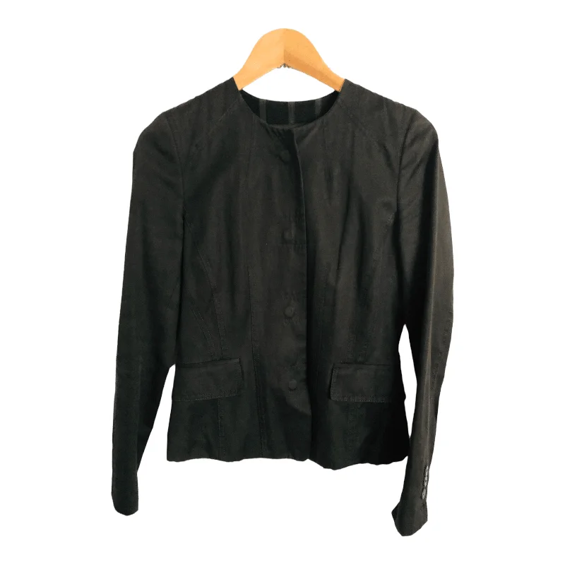 Burberry Vintage Cotton Linen Blend Day Evening Jacket Black UK Size 10-12 Feminine Women's Style Burberry Vintage Cotton Linen Blend Day Evening Jacket Black UK Size 10-12 Feminine Women's Style