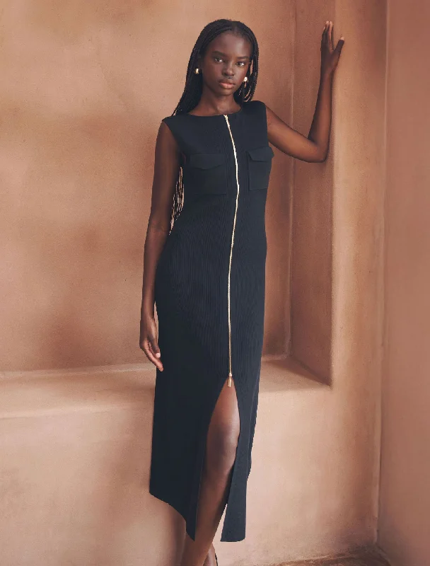 Harriet Zip Through Midi Dress Refined Women's 
