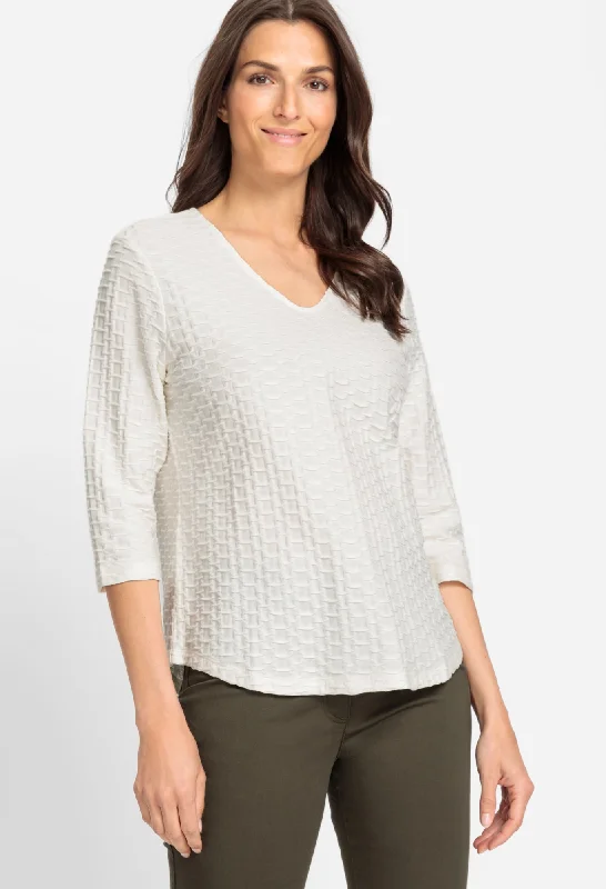 Textured V Neck Top Scandinavian