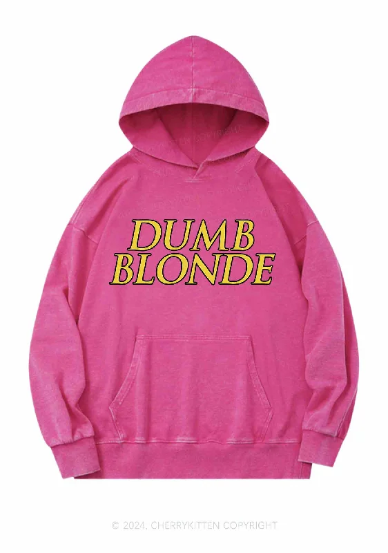 Dumb Blonde Y2K Washed Hoodie Cherrykitten Tough Women's Military - inspired