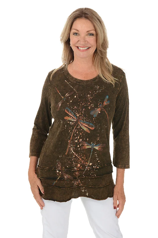 Fairy Duet Mineral Wash Ruffle Knit Top Country