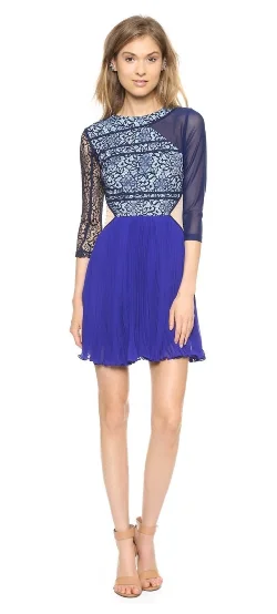 Blue Lace Mini Dress Dynamic Women's Moto