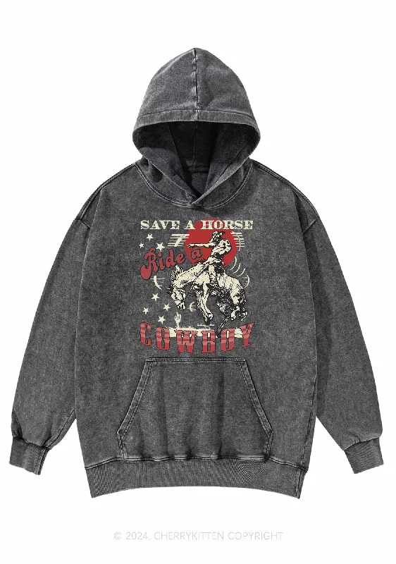 Ride A Cowboy Y2K Washed Hoodie Cherrykitten Business