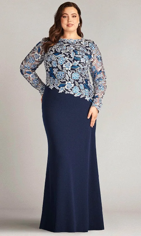 Tadashi Shoji CDP16206LXYQ - Embroidered Tulle Gown - PLUS SIZE Relaxed Women's Beachy