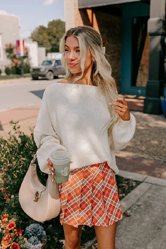 Sweet Match Knit Sweater In Cream Monochromatic Office Style