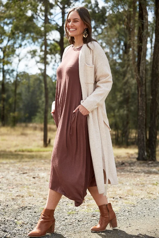 Paarl Longline Cardigan - Oat Stylish Women's Tropical 