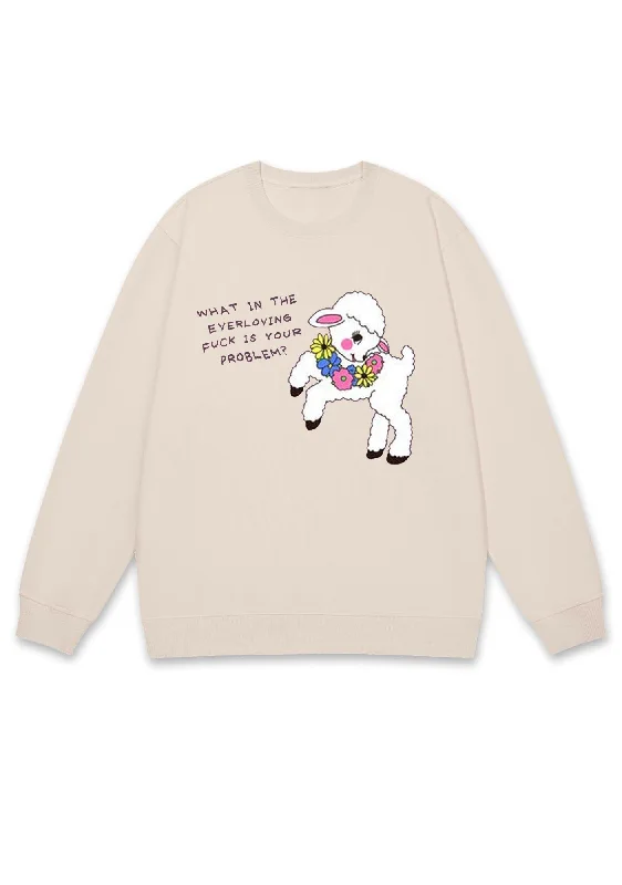 What Is Your Problem Little Sheep Y2K Sweatshirt Feminine Women's Soft 