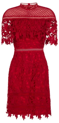 Red Lace Raye Dress Laid - back Women's Vibe