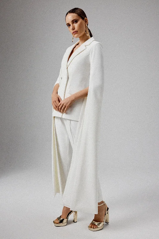 ZARA Cape Sleeve Blazer in White Edgy Women's Punk