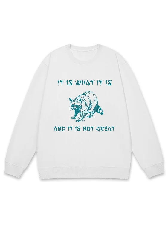 It Is What It Is And It Is Not Great Y2K Sweatshirt Unique Women's Upcycled