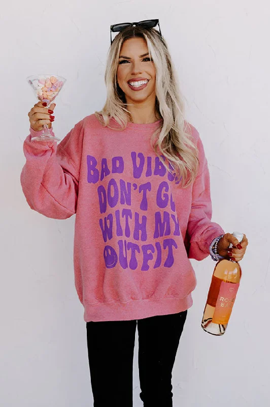 Bad Vibes Graphic Sweatshirt Refined Women's Classic 