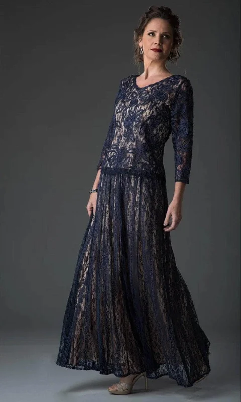 Soulmates 1610 - Soutache Lace 3/4 Sleeve Top With Circle Skirt Geometric