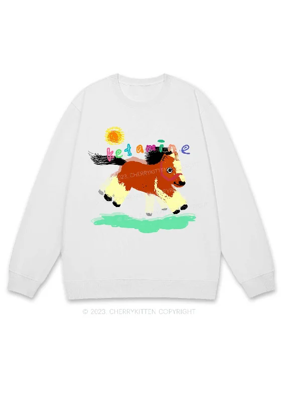 Delusional K Horse Y2K Sweatshirt Cherrykitten Youthful Women's Anime - inspired