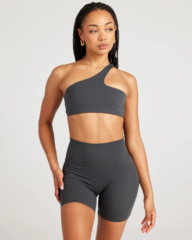 Aura Flow Lite Bra - Charcoal Artistic Women's Hand - painted