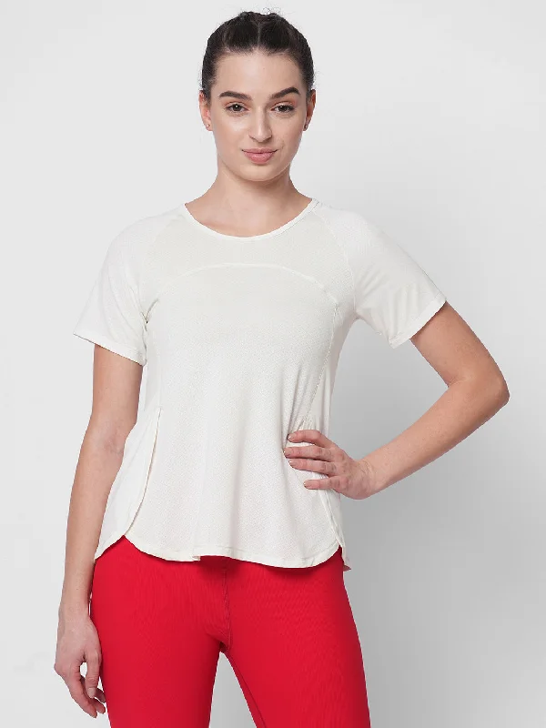 Fitkin women white side overlap style tshirt Refined Women's Classic 
