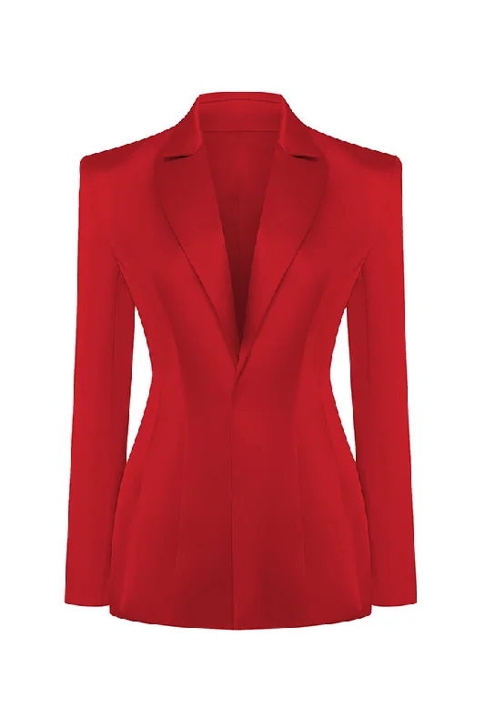 Single-breasted satin jacket Classic Women's Tweed
