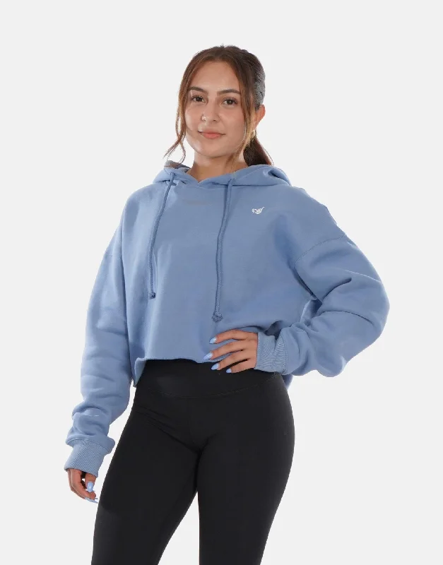 DW Cozy Fleece Cropped Hoodie Unique Women's Upcycled