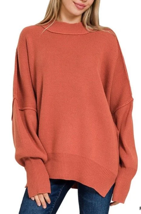 Side Slit Oversized Sweater Australian Beach