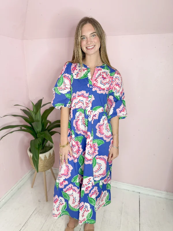 The Riley Petal Tango Dress-Blue Vacation