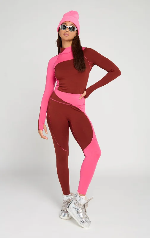 Cabin Fever Merino Wool Baselayer Legging Classic Women's Pin - striped