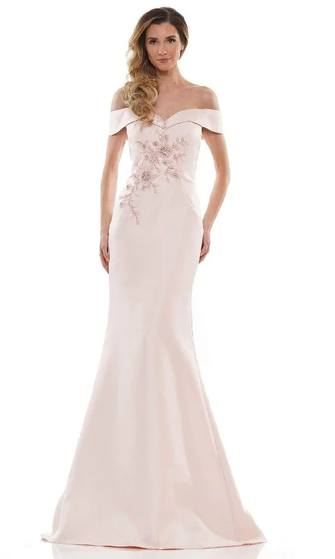 Marsoni by Colors - MV1142 Off Shoulder Mermaid Evening Dress Dapper Women's Bow - adorned