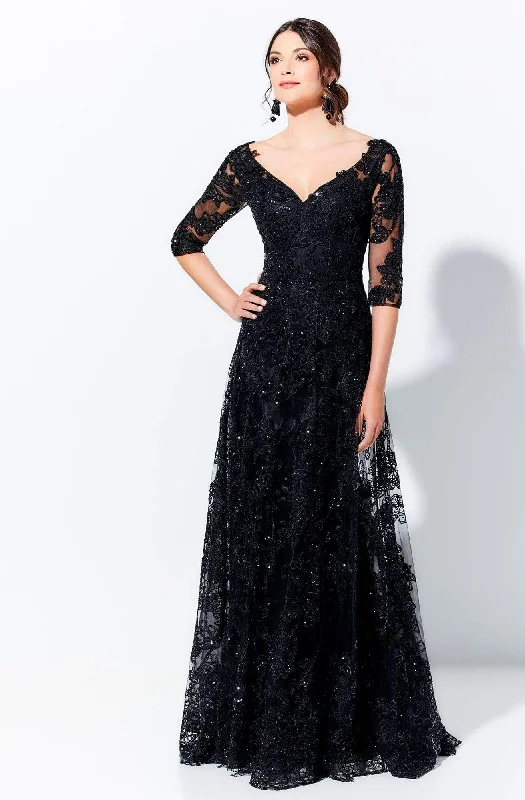 Ivonne D by Mon Cheri - 120D02 Lace V-Neck Mother of the Bride Gown Unique Women's Upcycled