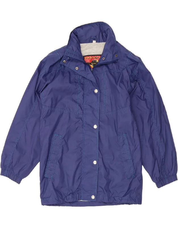 ASTROLABIO Womens Hooded Rain Jacket IT 42 Medium Blue Vintage Women's 1970S 