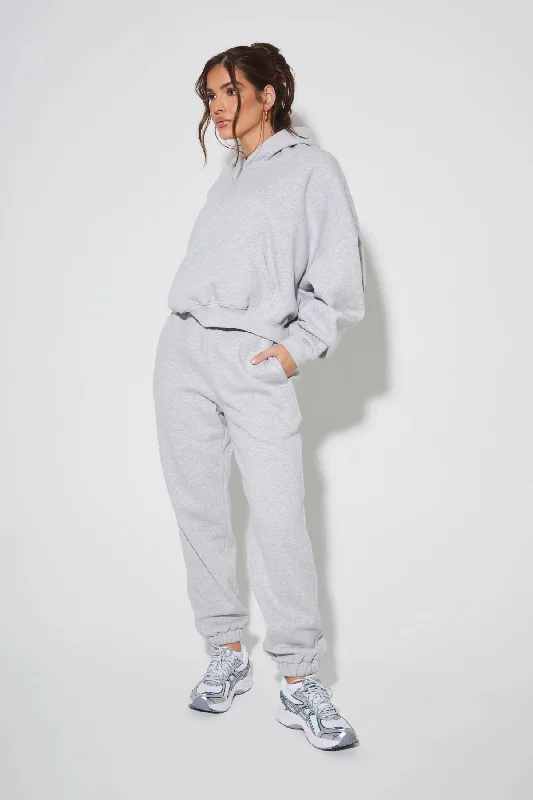 Grey Marl Joggers Edgy Women's Punk