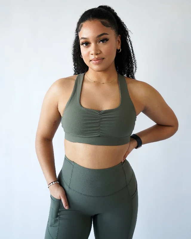 Performance Scrunch Bra - Olive Modern Women's Tech