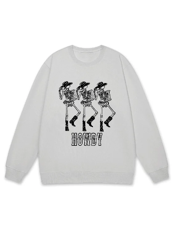Halloween Howdy Dancing Skeletons Y2K Sweatshirt Sporty Women's Tennis