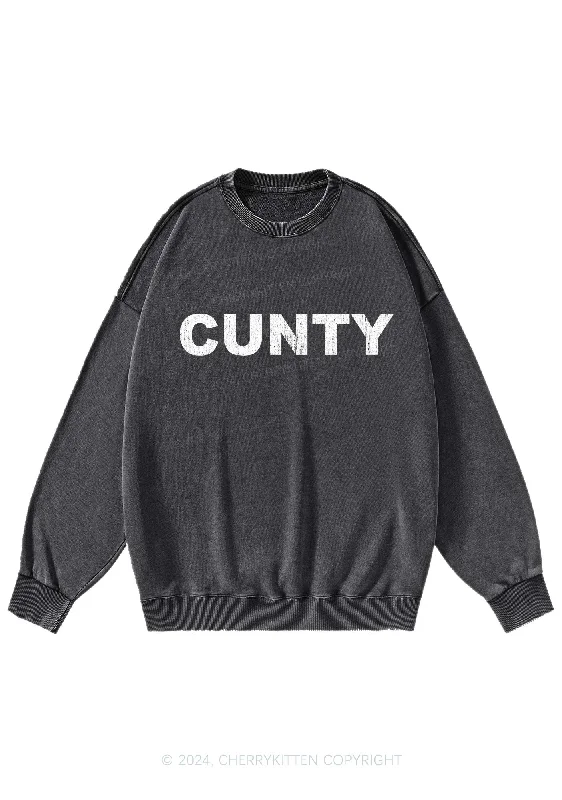 Cunty Y2K Washed Sweatshirts Cherrykitten Traditional Women's 