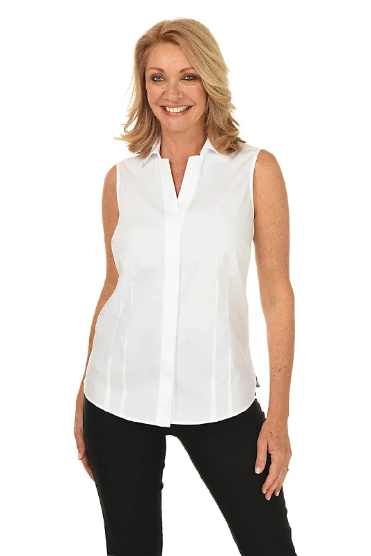 Non-Iron Stretch Sleeveless Blouse Earthy Women's 