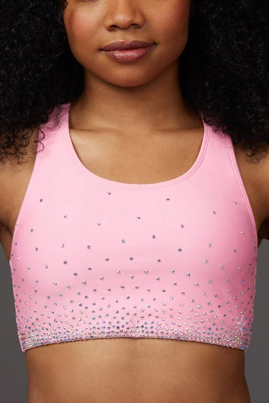 On the Go Sports Bra in Orchid Pink Crystal Sporty Women's Athleisure 