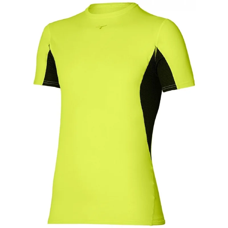 Mizuno Breath Thermo Mid-Light Weight Short Sleeve Mens Running Top - Yellow Cashmere