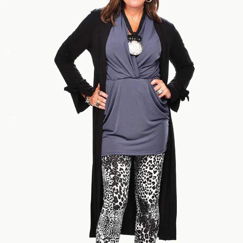 Bamboo Bow Sleeve Cardigan Relaxed Women's 