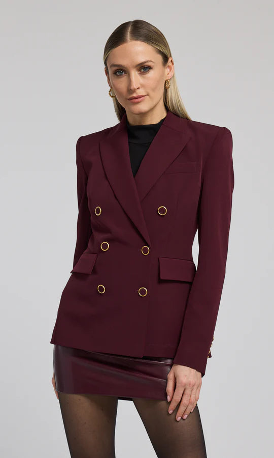 Arielle Crepe Blazer - Malbec Refined Women's Velvet