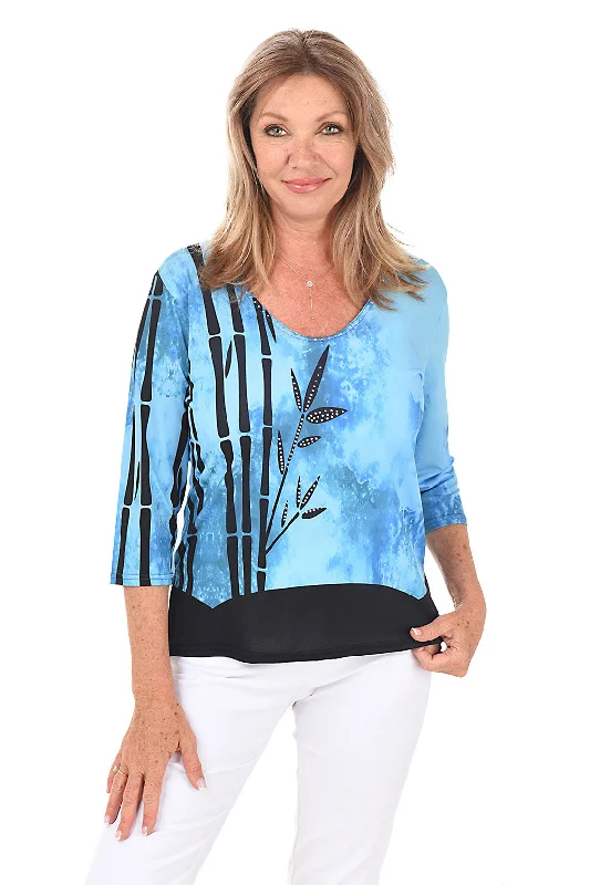 Blue Bamboo Knit Top Adventure