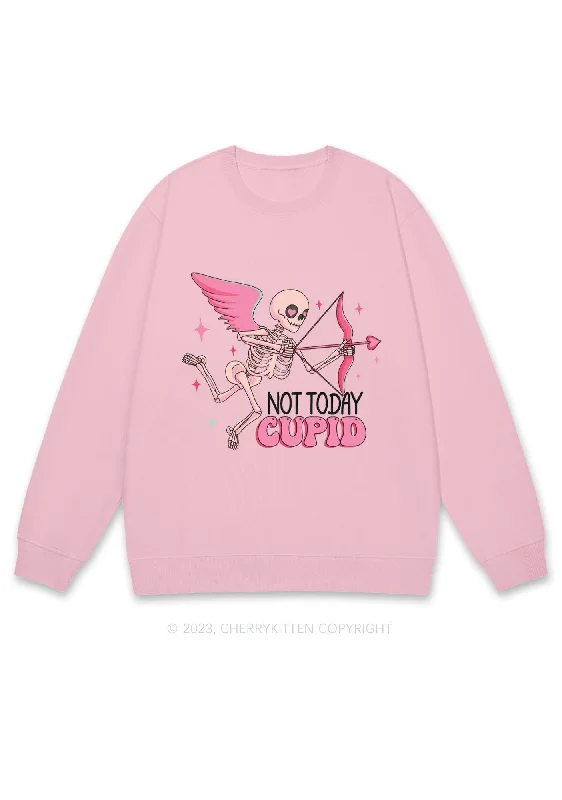Not Today Cupid Halloween Y2K Sweatshirt Cherrykitten Casual Women's Japanese 
