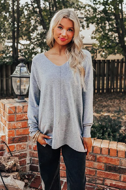Fall Latte Shift Sweater in Grey Hip Women's Retro