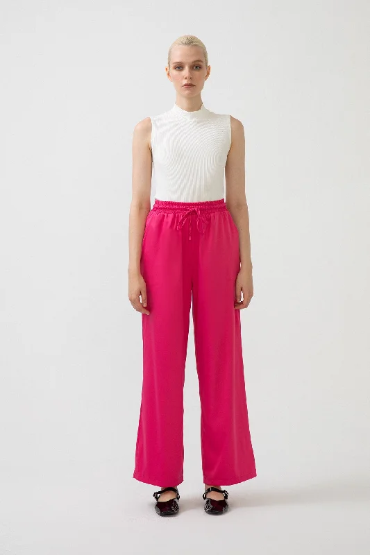 WIDE LEG SATIN TROUSERS French