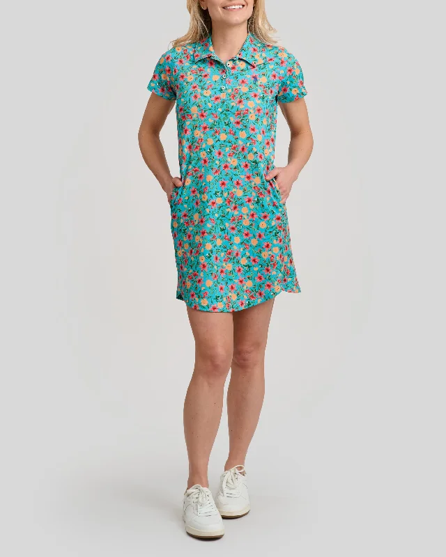 Little Shop of Florals Women's Polo Dress Trendy Women's 
