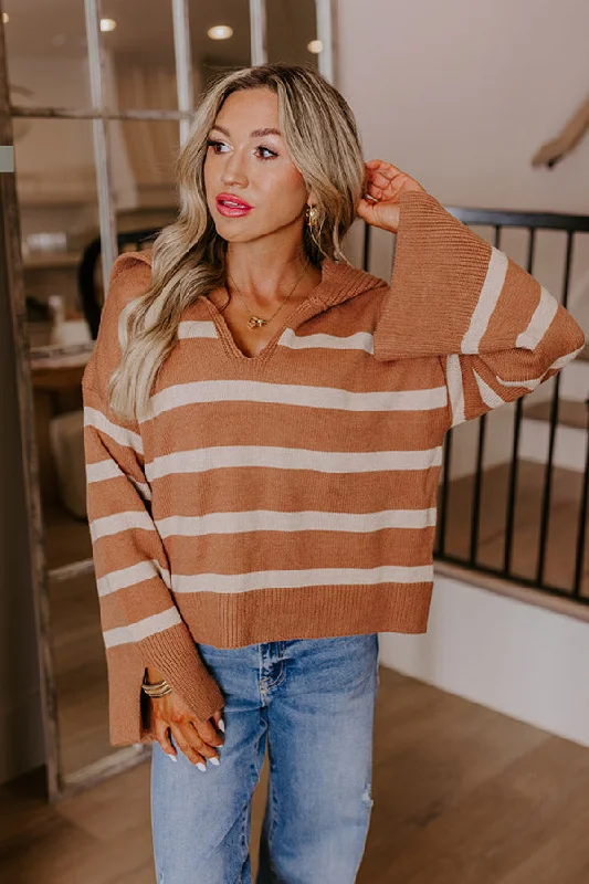 Fill Up Your Cup Stripe Sweater In Iced Mocha Edgy Women's Punk