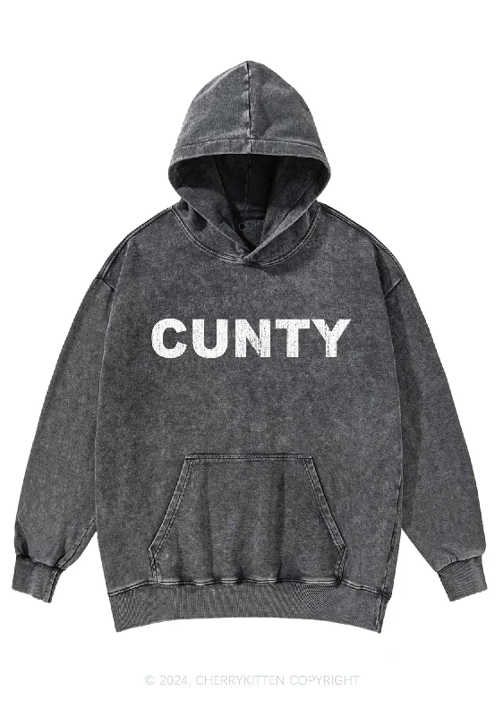 Cunty Y2K Washed Hoodie Cherrykitten Rugged Women's Outdoor 