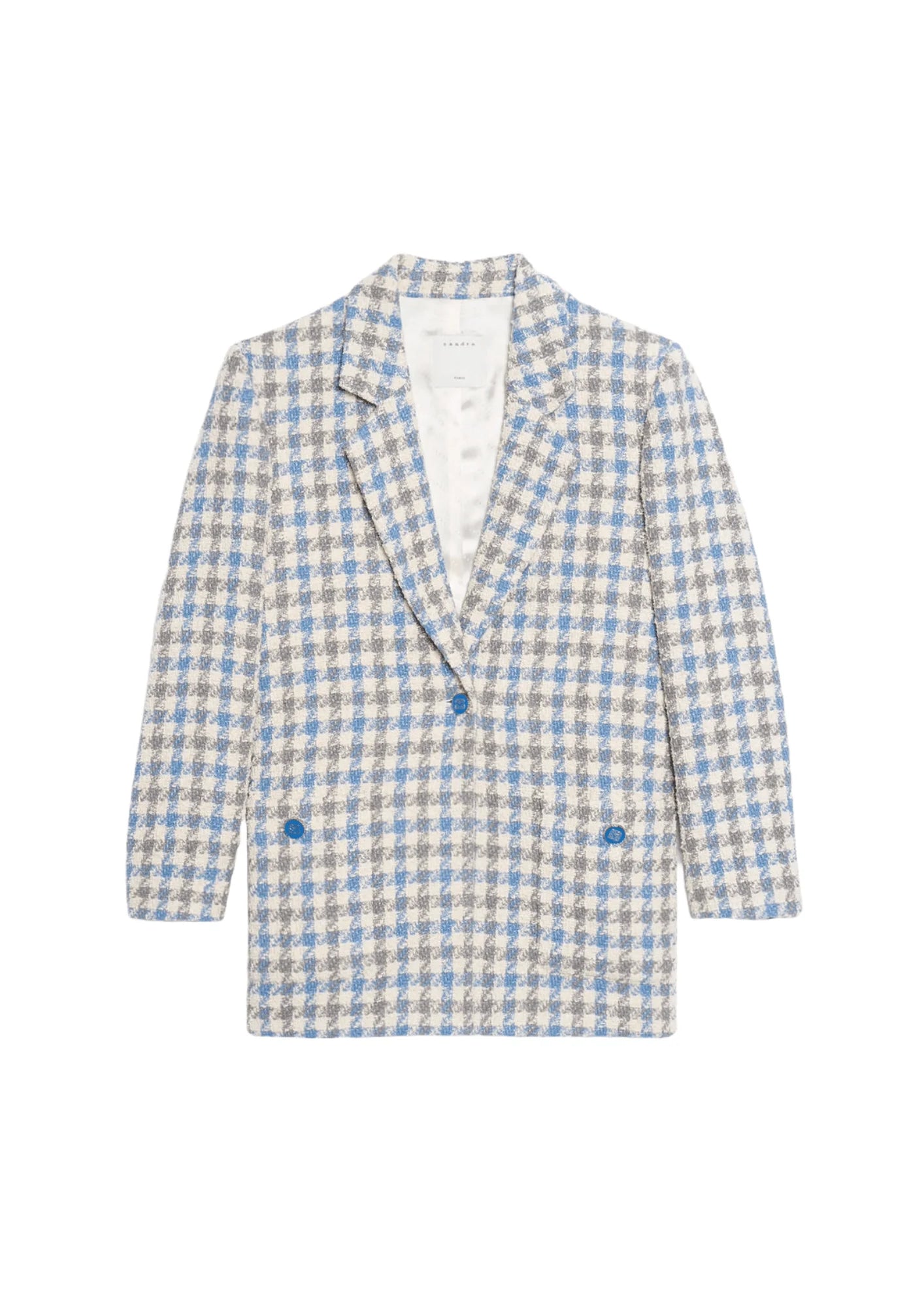 BLUE TWEED BLAZER Sophisticated Women's 