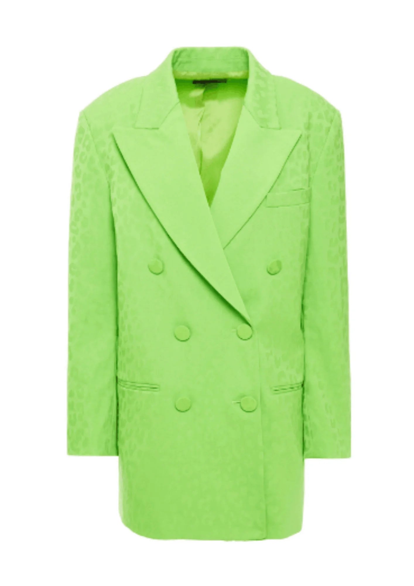 GREEN WOOLEN JACQUARD BLAZER Laid - back Women's Style
