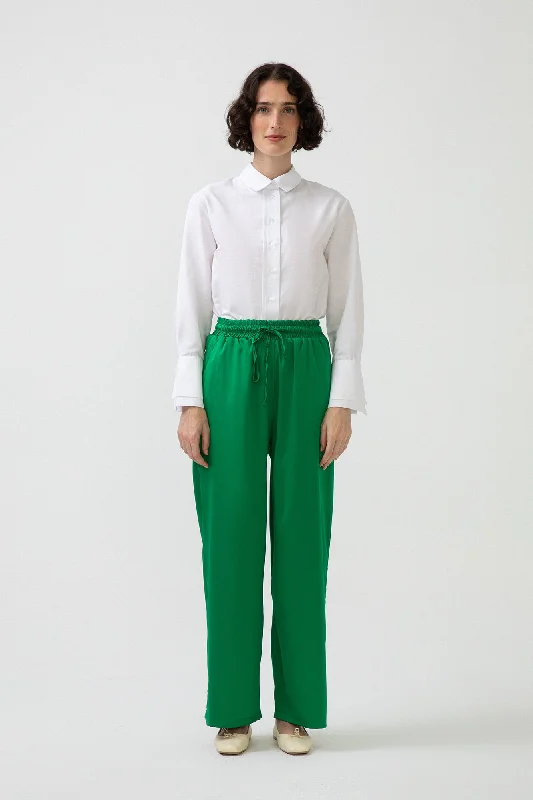 WIDE LEG SATIN TROUSERS Feminine Women's Style 