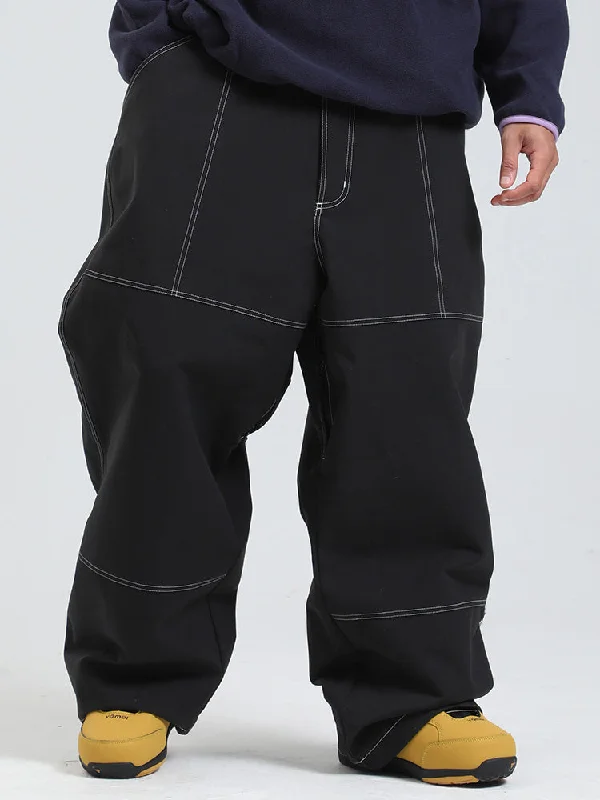 Men's Gsou Snow Mountain Freerider Freestyle Baggy Snowboard Pants Preppy Women's College