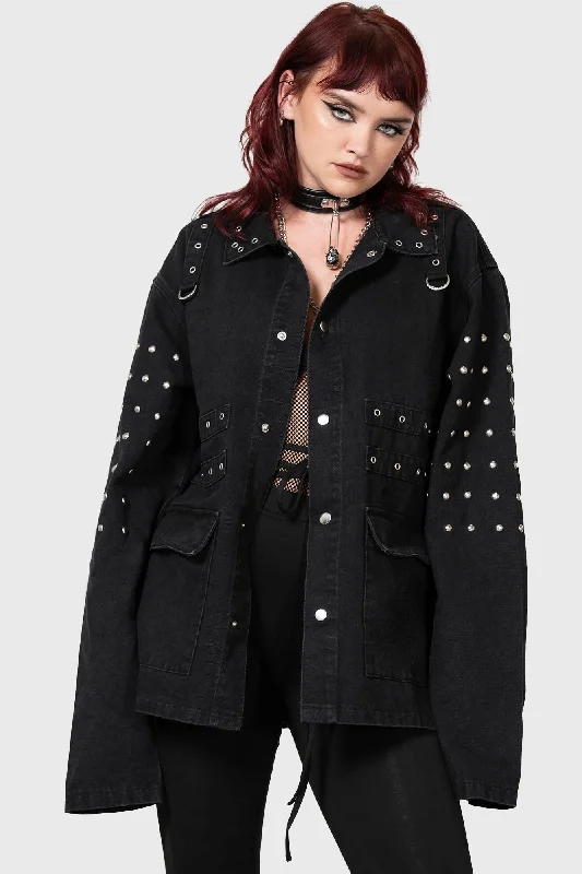 Punktured Shacket Cool Women's Distressed